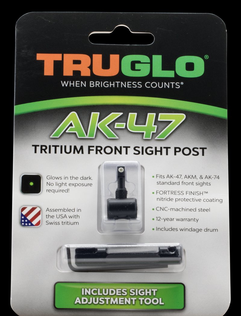 Truglo TG231AK1 Tritium Front Sight for AK-47 AKM AK-74 with Green Tritium and White Outline