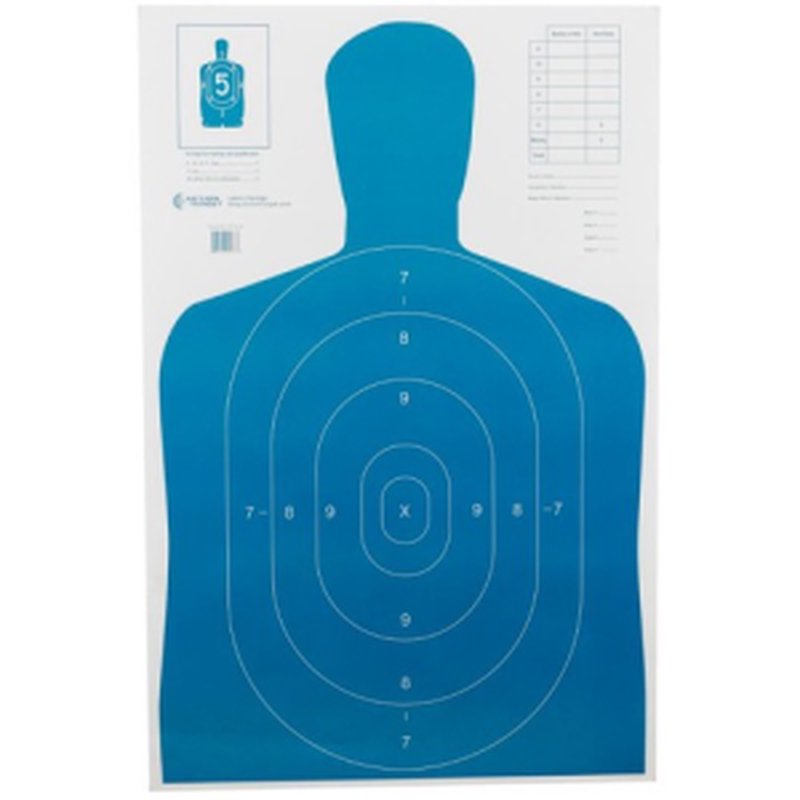 Action Target B-27E Economy Blue Silhouette Shooting Target 23x35" (100-Pack)