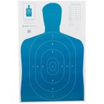 Action Target B-27E Economy Blue Silhouette Shooting Target 23x35" (100-Pack)