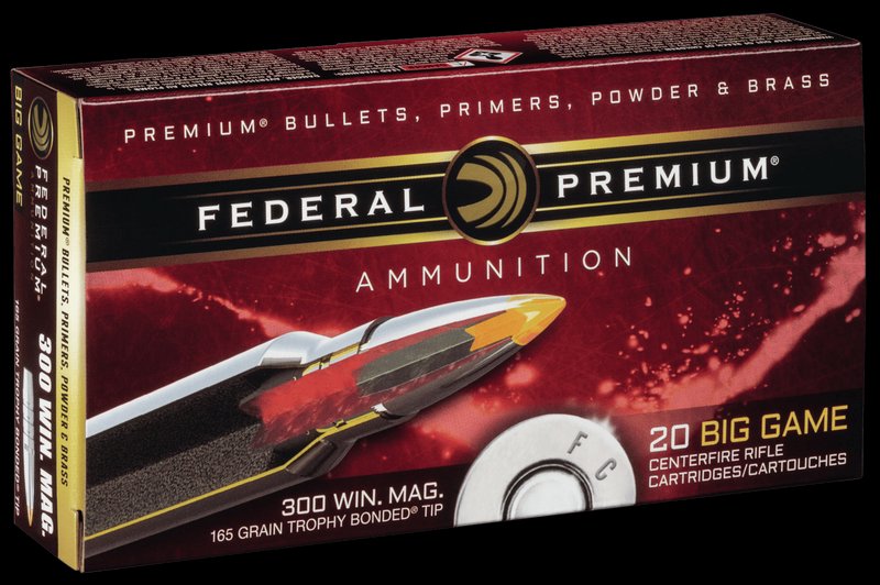 Federal Premium Trophy Bonded Tip .300 Win Mag 165 Grain Nickel-Plated 20 Rounds