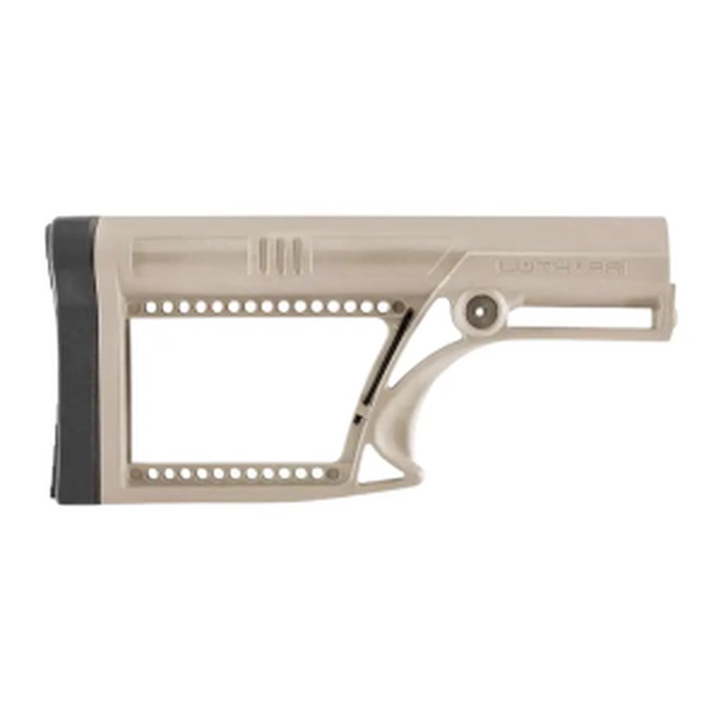 Luth-AR MBA-2 Skullaton Fixed Rifle Stock Assembly, Fits AR-15/AR-10 Rifle Length A2 Buffer Tube, FDE - MBA-2F