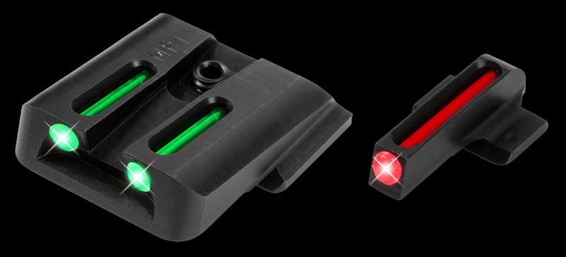 TruGlo TG131MP1 Fiber-Optic Square Red Front, Green Rear with Black Finished Frame for S&W M&P Shield EZ 380