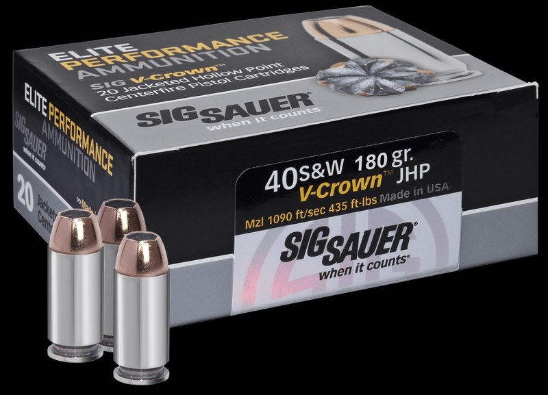 Sig Sauer Elite V-Crown E40SW220 40 S&W 180 Gr Jacketed Hollow Point Ammunition
