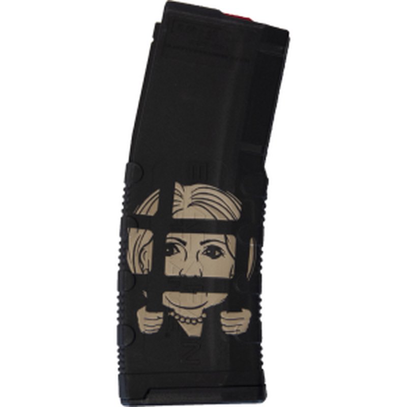 The Real Grit Lasered AR-15 Hillary In Prison 30-Round 5.56 NATO/.223 Rem Magazine - Black