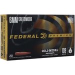 Federal GM6CRDLRHT1 Gold Medal 6mm Creedmoor 109gr Long Range Hybrid Target Ammunition