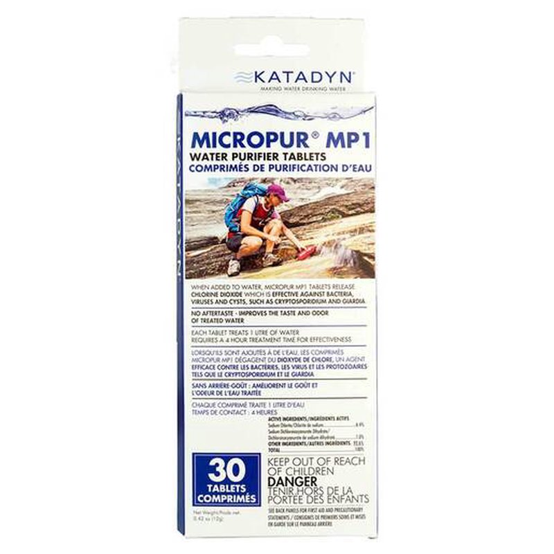 Katadyn Micropur MP1 Water Purification Tablets 30-Count (Chlorine Dioxide)