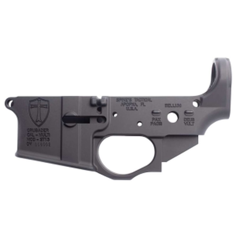 Spikes Crusader Stripped AR Platform Lower Multi-Caliber Black Hardcoat Anodized