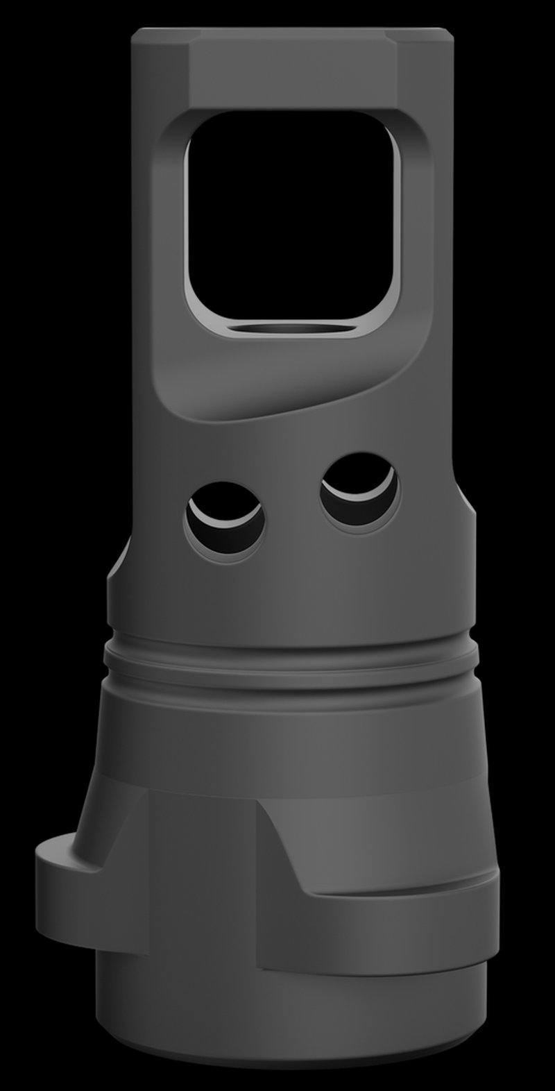 Breek Echo Single-Port Muzzle Brake 9mm Luger 1/2x28 Black Nitride 4140 Steel BRK4333