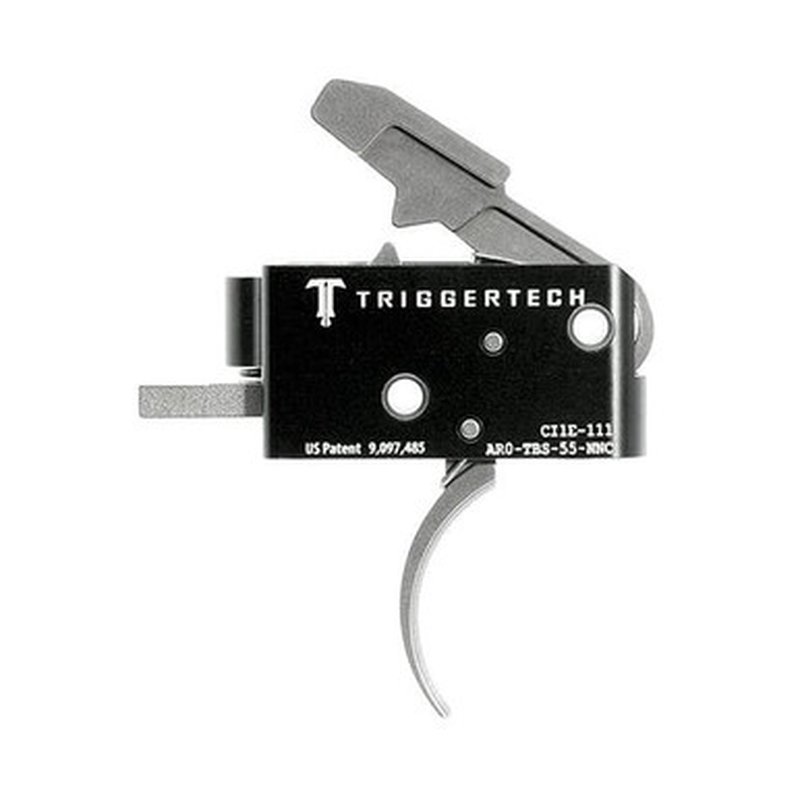 TriggerTech AR-15 Combat Curved Stainless Steel Black Two-Stage Trigger AR0-TBS-55-NNC