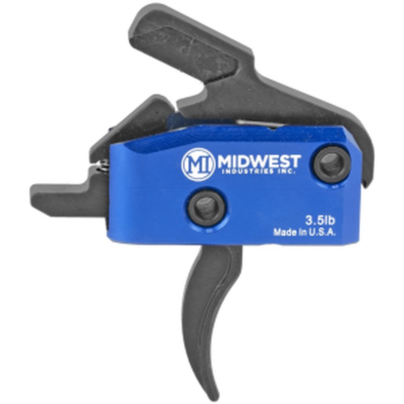 Midwest Industries Enhanced Single Stage Curved Trigger 3.5 lb Drop-In MI-TRIGGER-C Blue