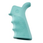 Hogue AR-15/M-16 OverMolded Aqua Rubber Beavertail Grip With Finger Grooves