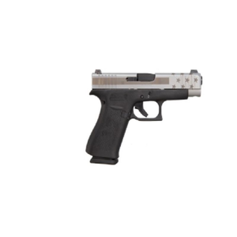 Glock G48 9mm 10-Round Pistol Engraved Flag Slide ACG-00822 Grey