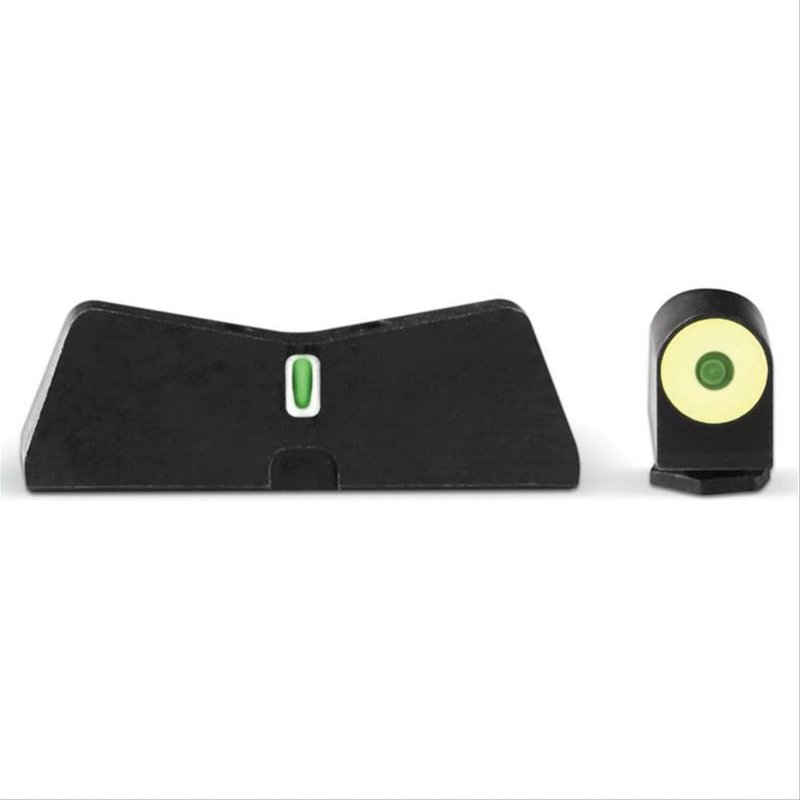 XS Sights Night Sight Set for Glock 31-36, 38 Pistols, Green with Yellow Outline Front