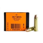 HSM 357 Magnum 158gr Lead-Plated Flat Point Ammunition 50rd Box