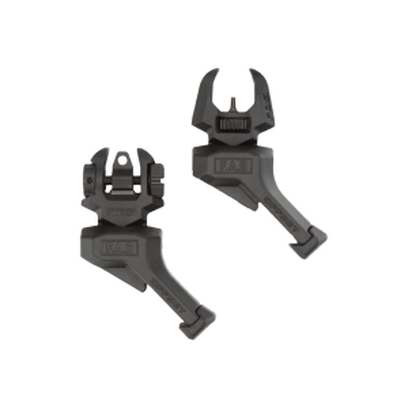 F.A.B. Defense FXFRBSOSB AR-15 Offset Flip-Up Front & Rear Sights (Backup Iron) Black