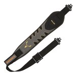 Allen 8357 Aspen Sling made of Gray Nubuck Leather with BakTrak Back, 28"-35" OAL, 3" W, Adjustable Design & Swivels for Rifles