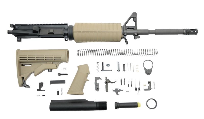 PSA 16\" Carbine-Length 5.56 NATO 1/7 Phos M4 Classic Rifle Kit, FDE