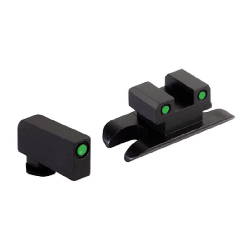 AmeriGlo Optic Compatible Sight Set Glock 43X/48 A-Cut Green Front/Black Rear