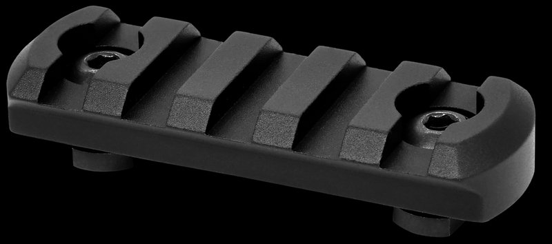 Warne M-LOK 5-Slot Picatinny Rail Section 6061-T6 Aluminum Black Anodized 6202M