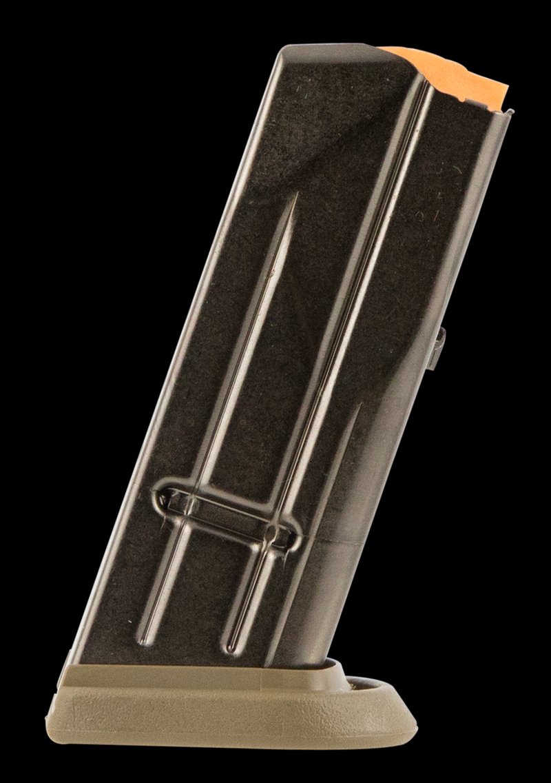 FN FNS Compact 9mm Luger 10 Round Magazine Black Steel FDE Base Pad