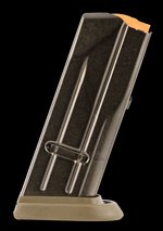 FN FNS Compact 9mm Luger 10 Round Magazine Black Steel FDE Base Pad