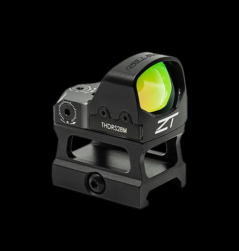 Zero Tech Optics THDRS28MH Thrive HD Black 1x28mm Reflex Red Dot Sight with High Riser See-Through Mount
