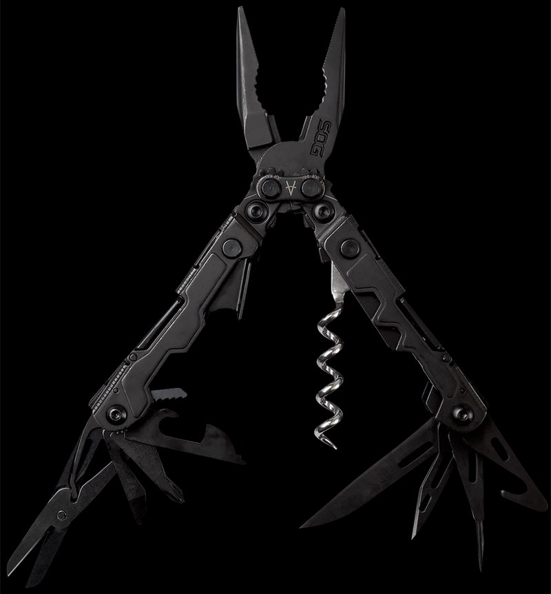 S.O.G PowerLitre Multi-Tool 5Cr15MoV Stainless Steel Black Hardcoat Corkscrew