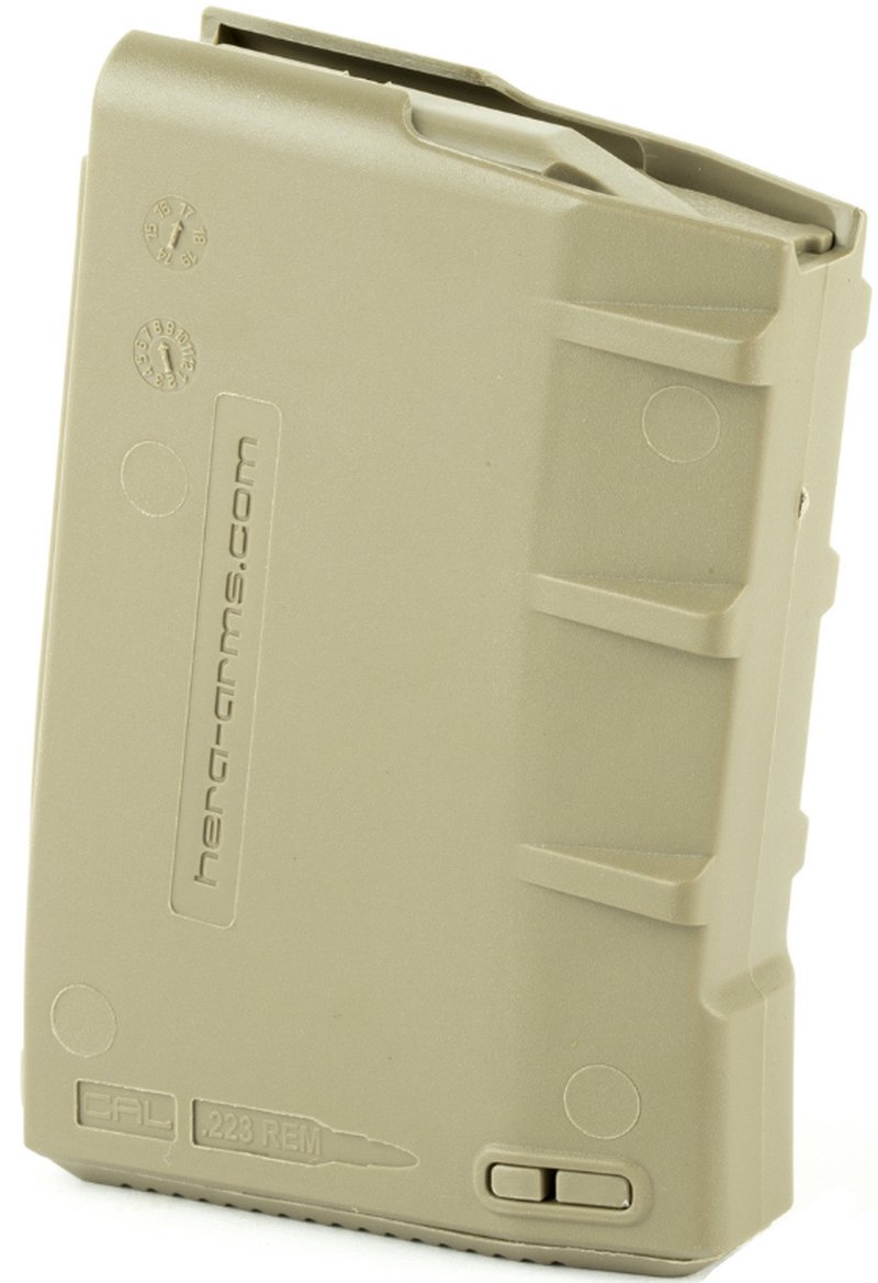 Hera USA 10 Round .223 Rem/5.56 Detachable Magazine, Tan